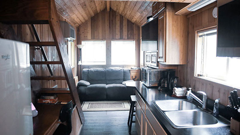 Downstairs view of Tiny Homes