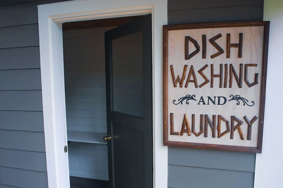 Camp dishwashing and laundry room