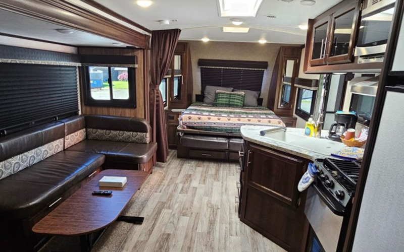 Dew Drop Inn Trailer full interior view