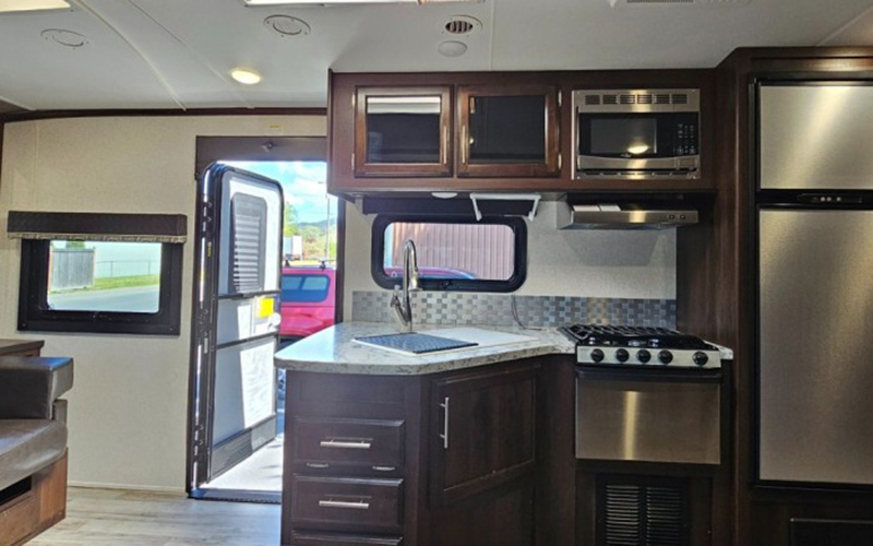 Dew Drop Inn Trailer kitchenette