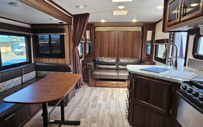 Dew Drop Inn Trailer kitchen table